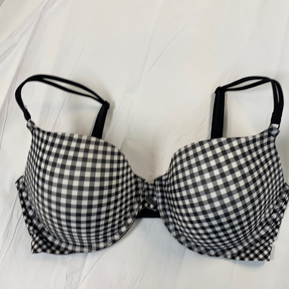 VS 34DD DEMI-BUSTE BLACK & WHITE CHECK PREOWNED